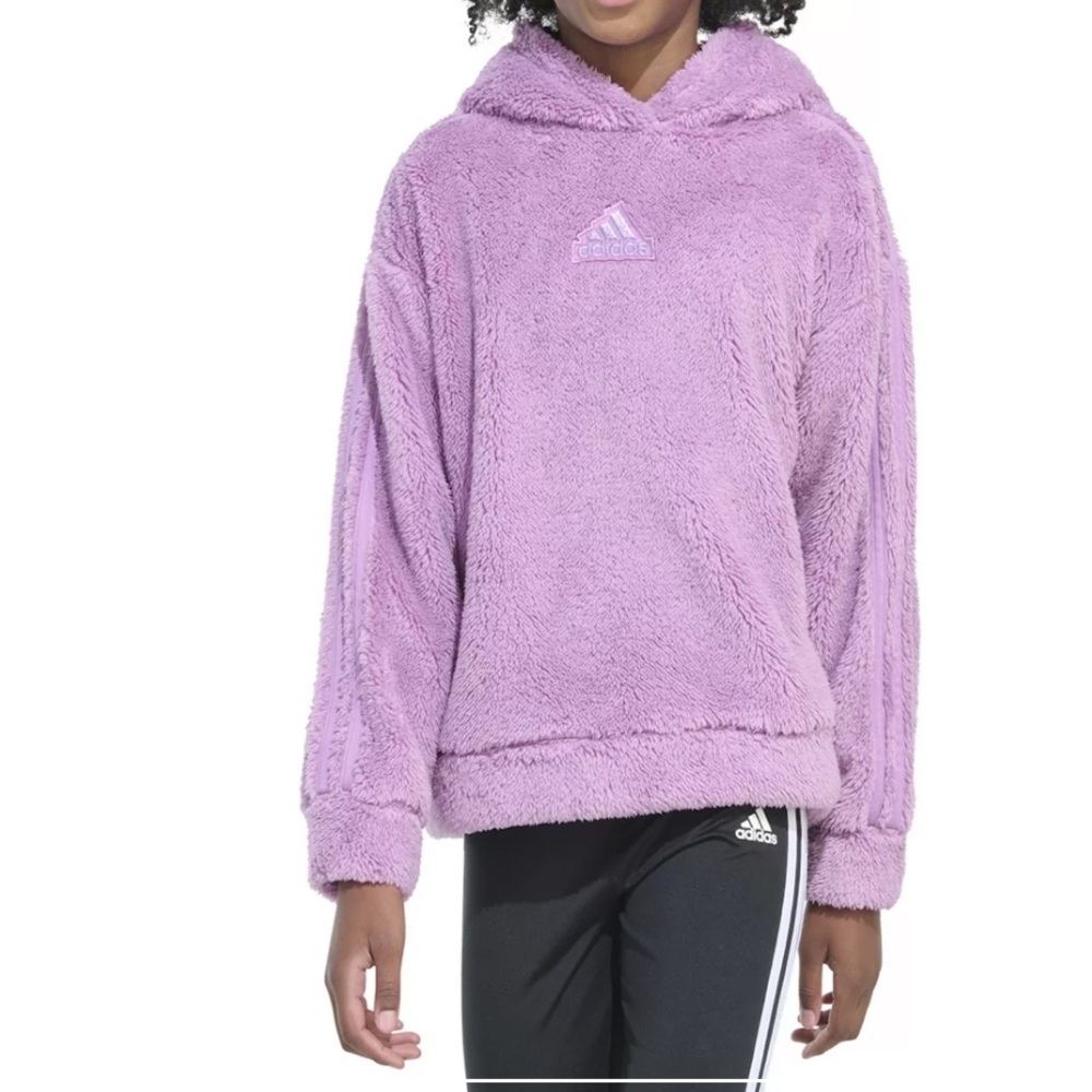 adidas Cozy Sherpa Logo Hoodie size S(7-8)